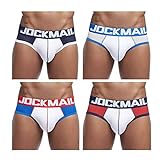 JOCKMAIL 4 Piezas/Pack Ropa Interior Calzoncillos para Hombre Slips para Hombre Sexy Hombre...